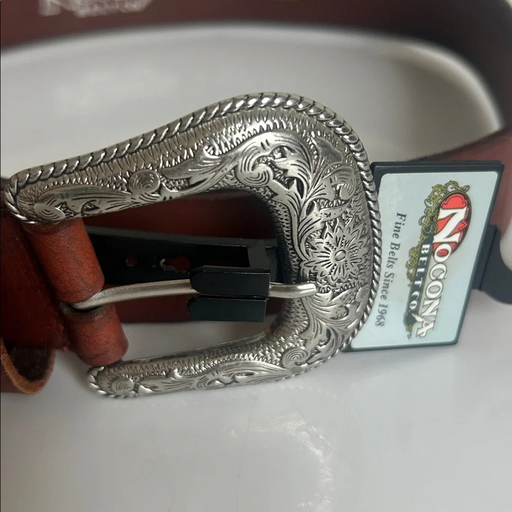 Nocona Women's Multi Keeper Buckle Rich Brown Leather Belt with Rhinestones NWT - Picture 2 of 7